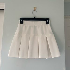 princess polly white pleated mini skirt